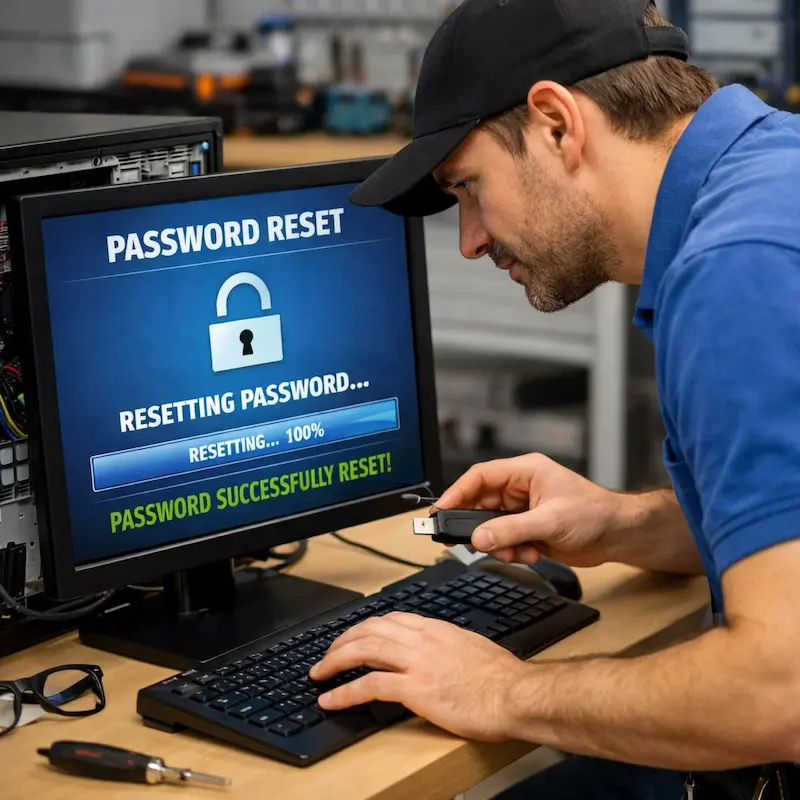 Сброс пароля от компьютера в Реутове