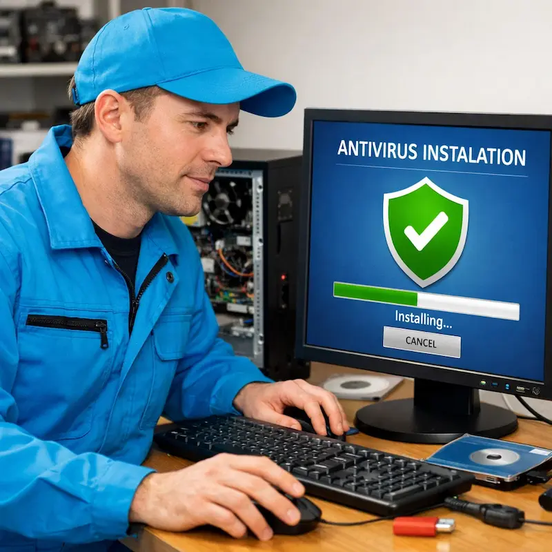 Установка антивируса на ноутбук в Реутове
