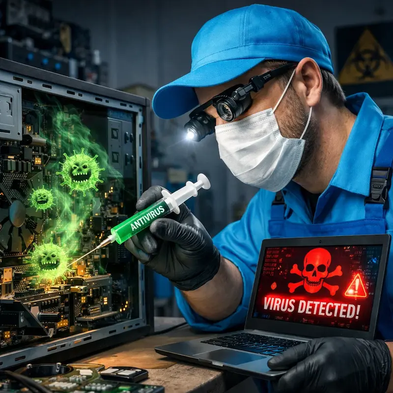 Лечение компьютера от вирусов в Реутове на дому