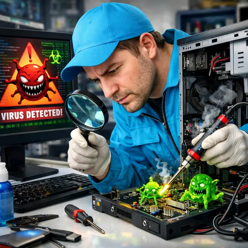 Вылечить компьютерный вирус в Реутове